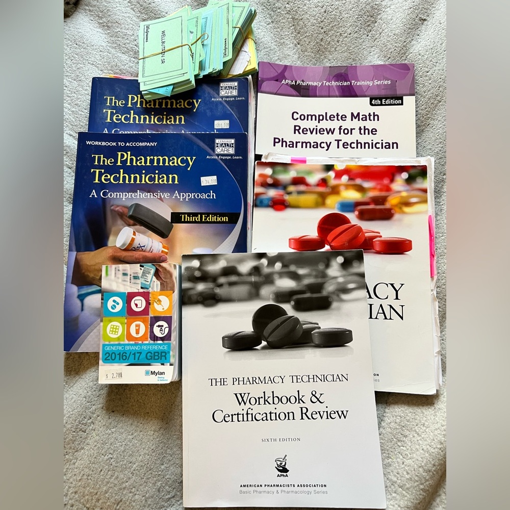 Selling pharmacy technician books and study cards